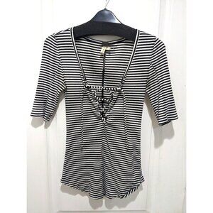 (Free People)We The Free | Striped Lace-Up Front Tee